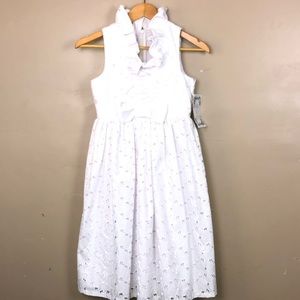 Iris & Ivy white eyelet Dress Sz 14 P083